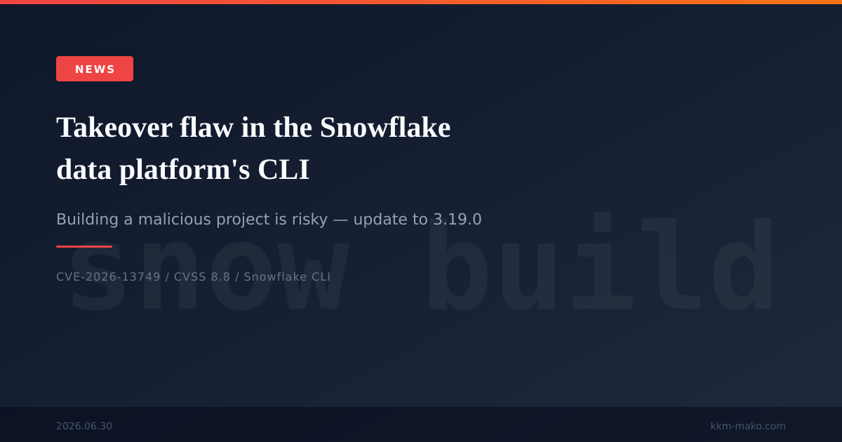 Code Injection in Snowflake CLI (CVE-2026-13749, CVSS 8.8): Building a ...