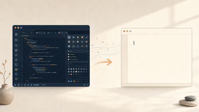 VSCodeの重厚なエディタからZedの身軽なエディタへ乗り換えるイメージ